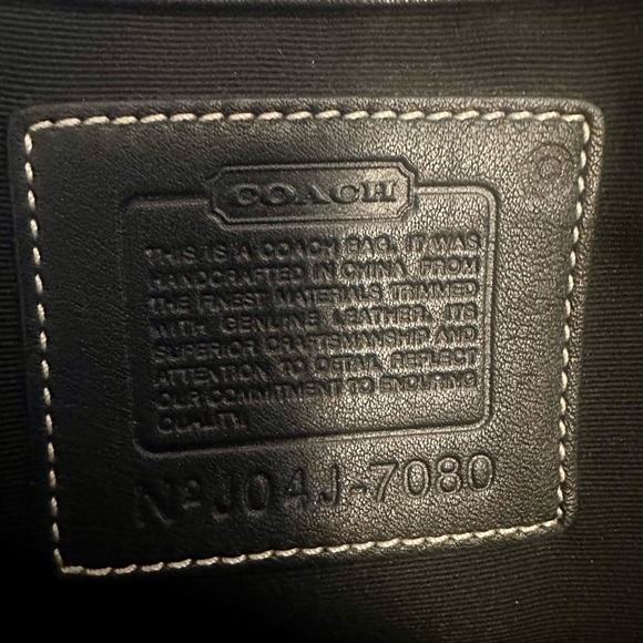 COACH Signature Black Jacquard & Leather Logo Soho Hobo Bag Purse J04J-7080 - Picture 2 of 5